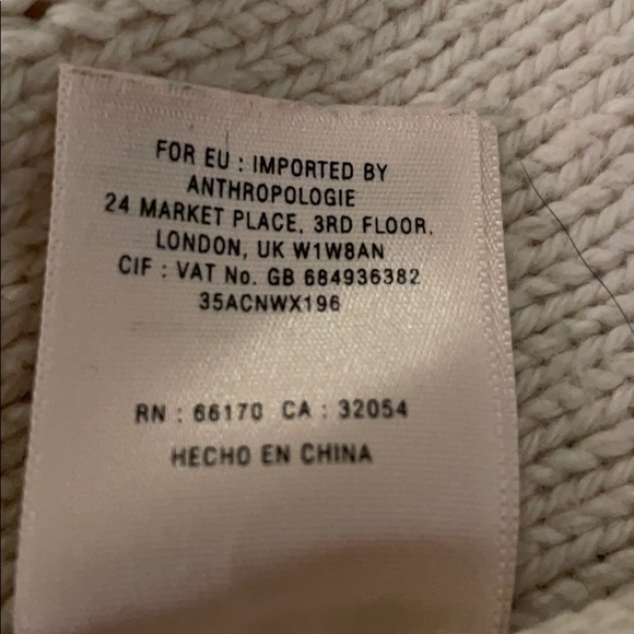 Cream Anthropologie HWR short sleeve sweater M - Picture 5 of 5